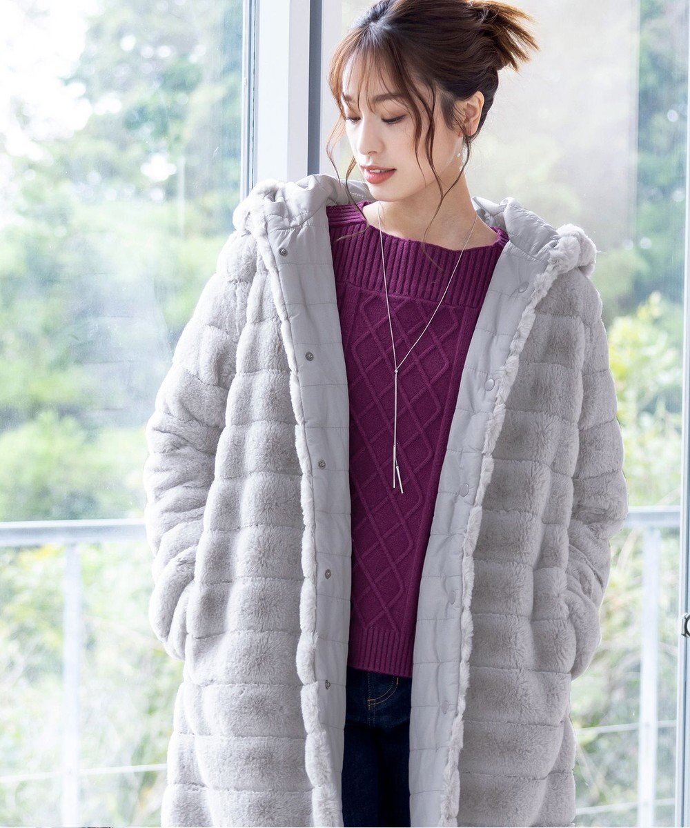 Tiaclasse 【洗える】ケーブル編みドルマンニットトップス 