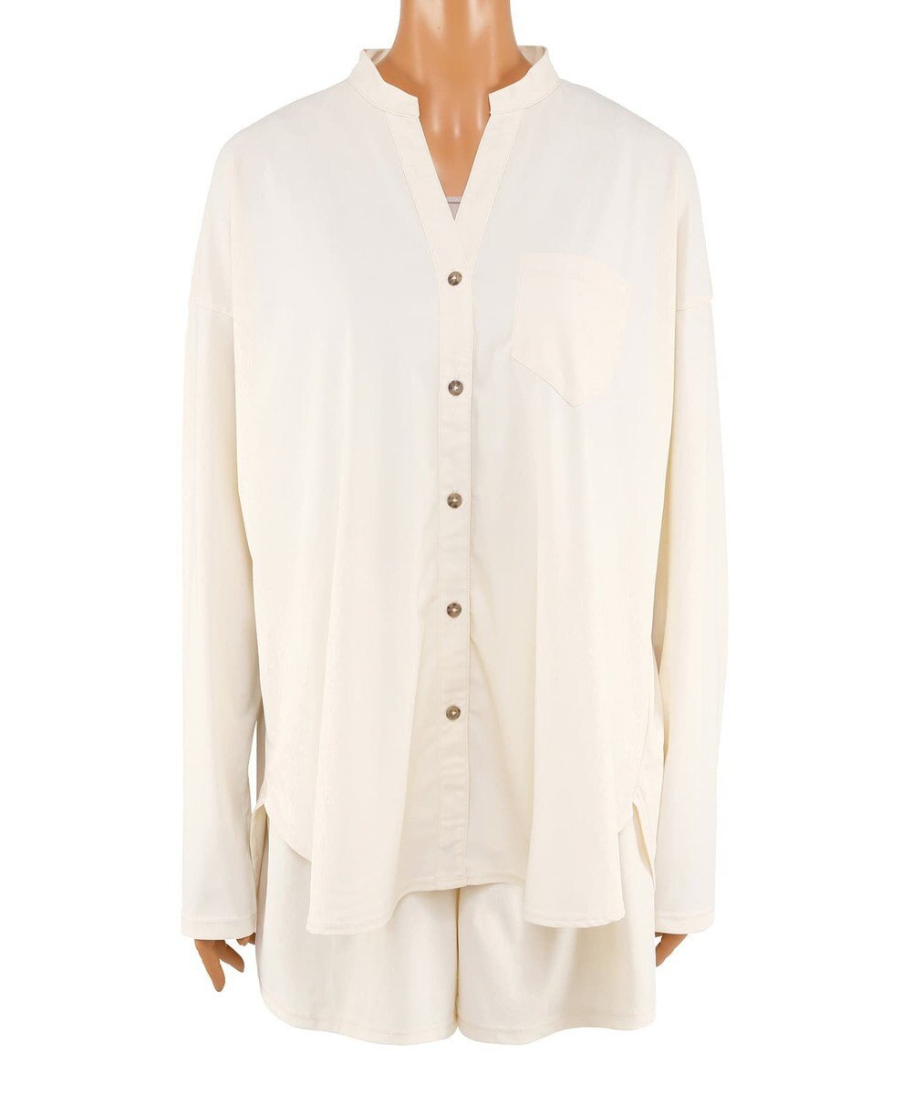 San-ai Resort（三愛水着楽園） ★新色ブラック×ライトグレー入荷【UPF50＋】シャツ・ショートパンツ付き４点セット　9M・11L　【San-ai Resort（サンアイリゾート）】 