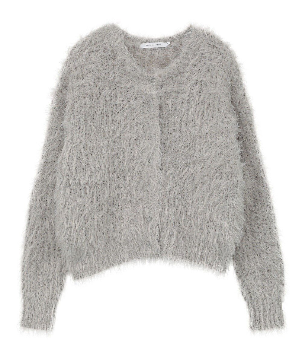 AMERICAN HOLIC シャギーニットクルーネックカーディガン 