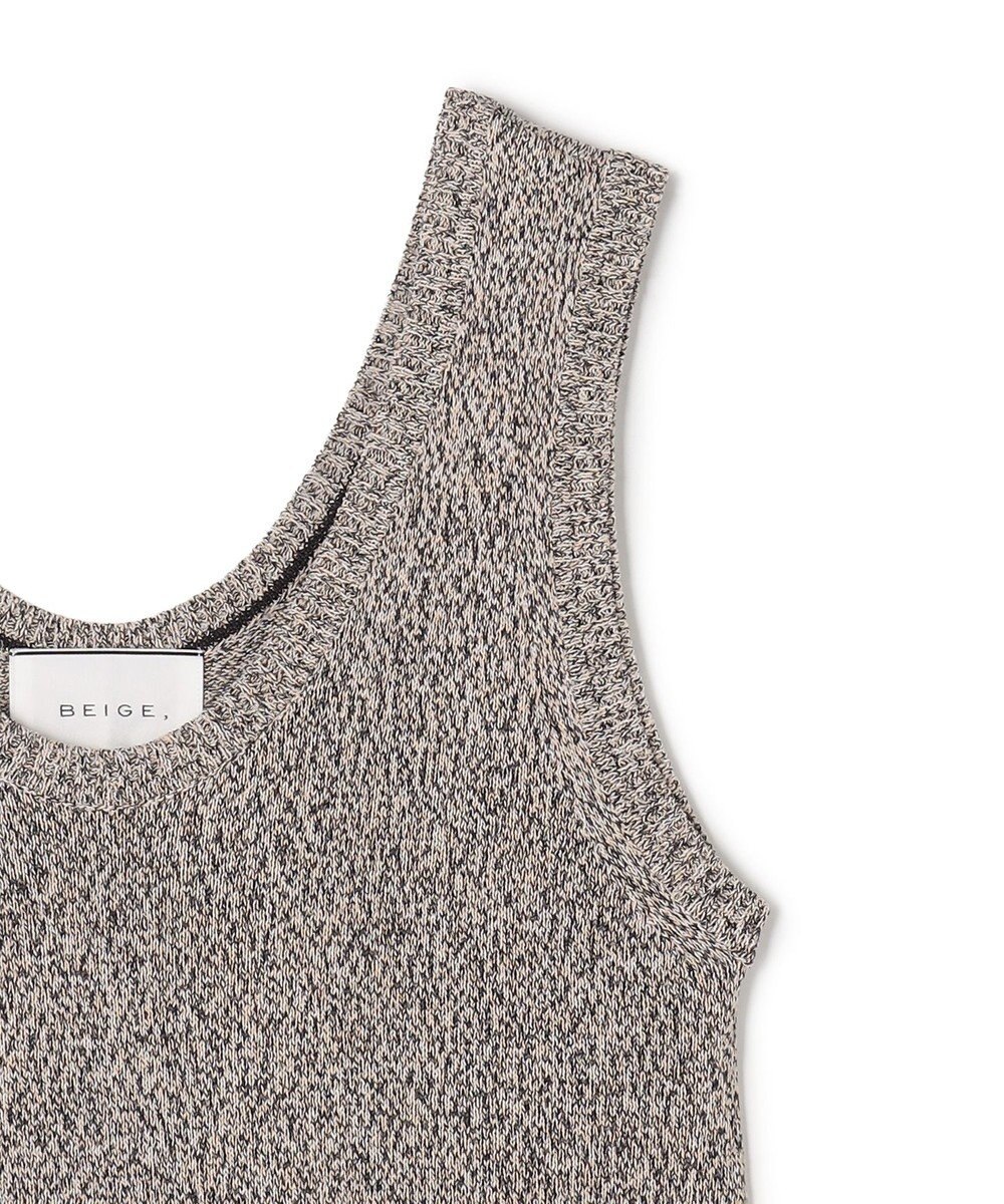 BEIGE， AGATE / Uネック メランジニットドレス 