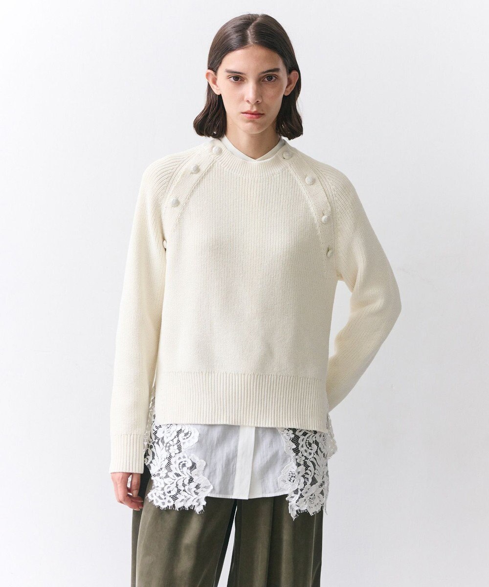 BEIGE， HELIODOR / スポンディッシュマリンボタンニット 