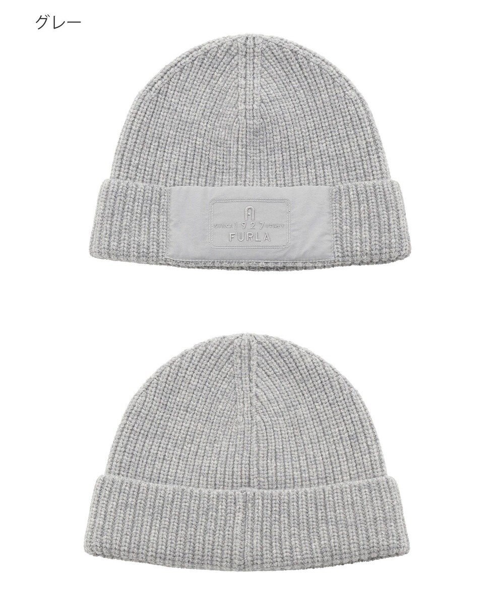 MOONBAT FURLA(フルラ) タフタ刺繍入りニット帽 