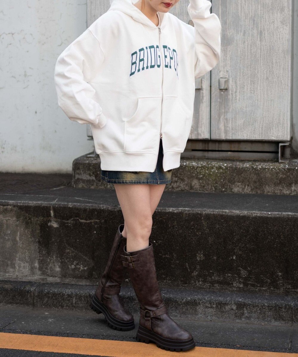 WEGO カレッジロゴビッグジップパーカー 