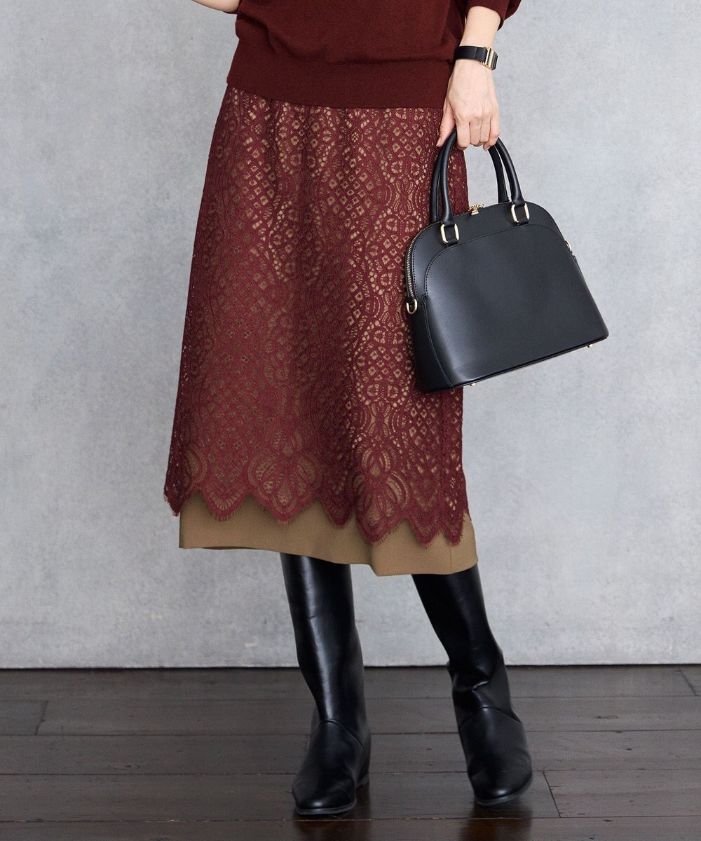 自由区 S 【SHIHOさん着用】バイカラーレース スカート 