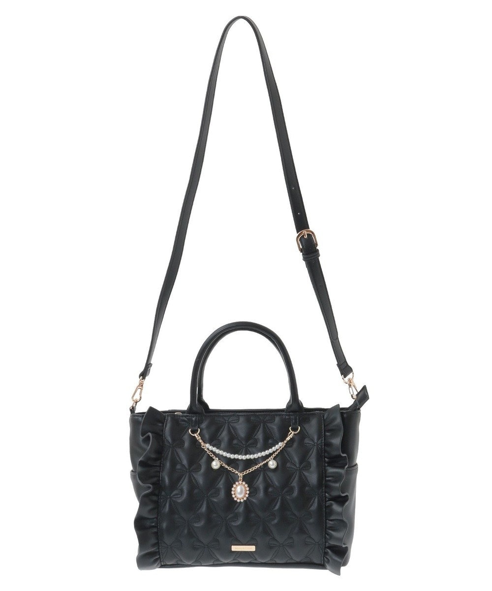 Maison de FLEUR チャーム付きリボンキルティング2Wayトート 