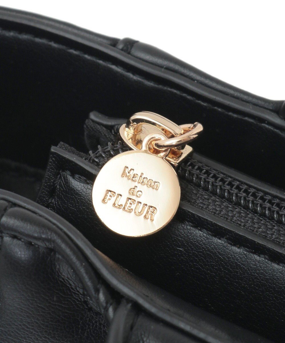 Maison de FLEUR チャーム付きリボンキルティング2Wayトート 