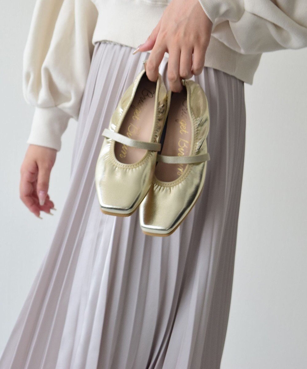 Bridget Birkin 【Bridget Birkin】エラスティックバンドスクエアバレエシューズ 