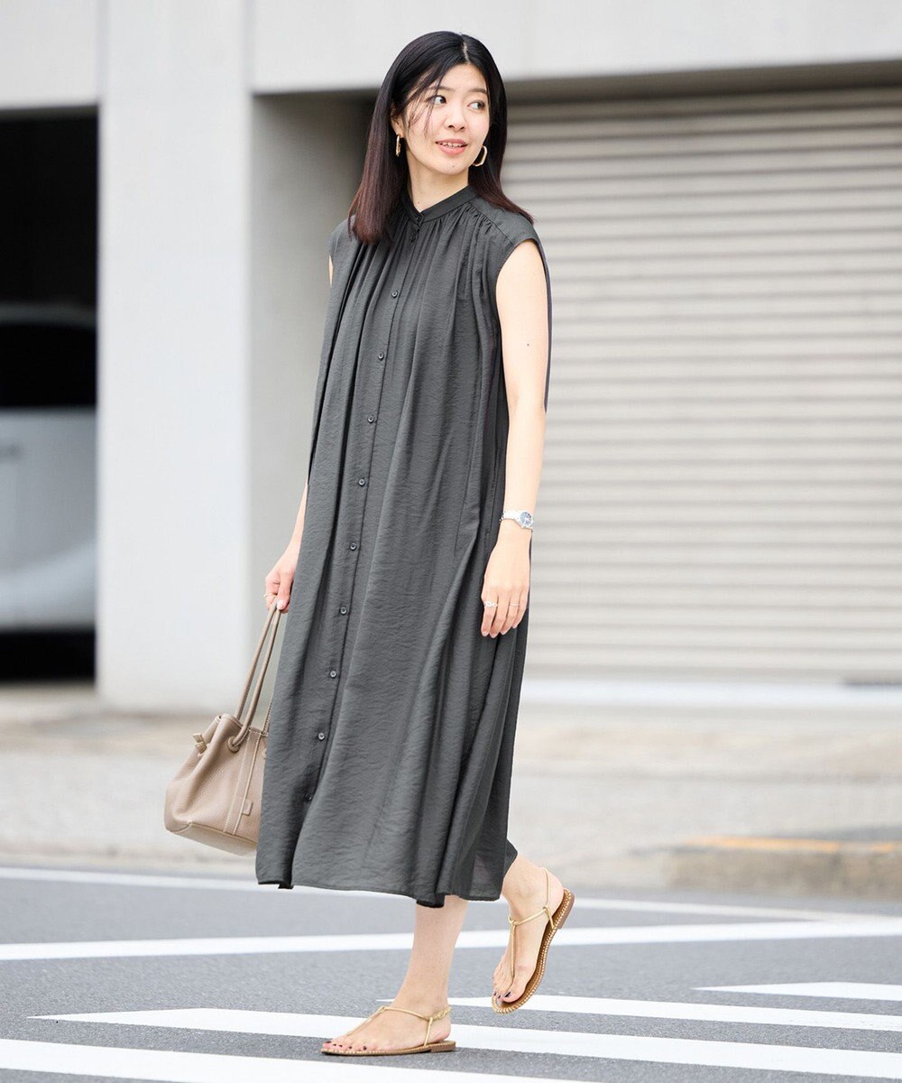 UNFILO ヴィンテージシアー ギャザーワンピース 