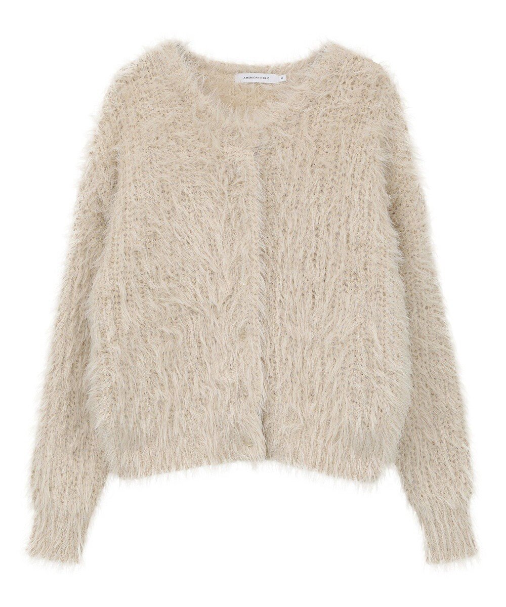 AMERICAN HOLIC シャギーニットクルーネックカーディガン 