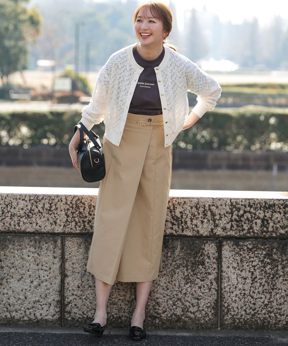 ANY SIS ツイステッドクリアチノ スカート 