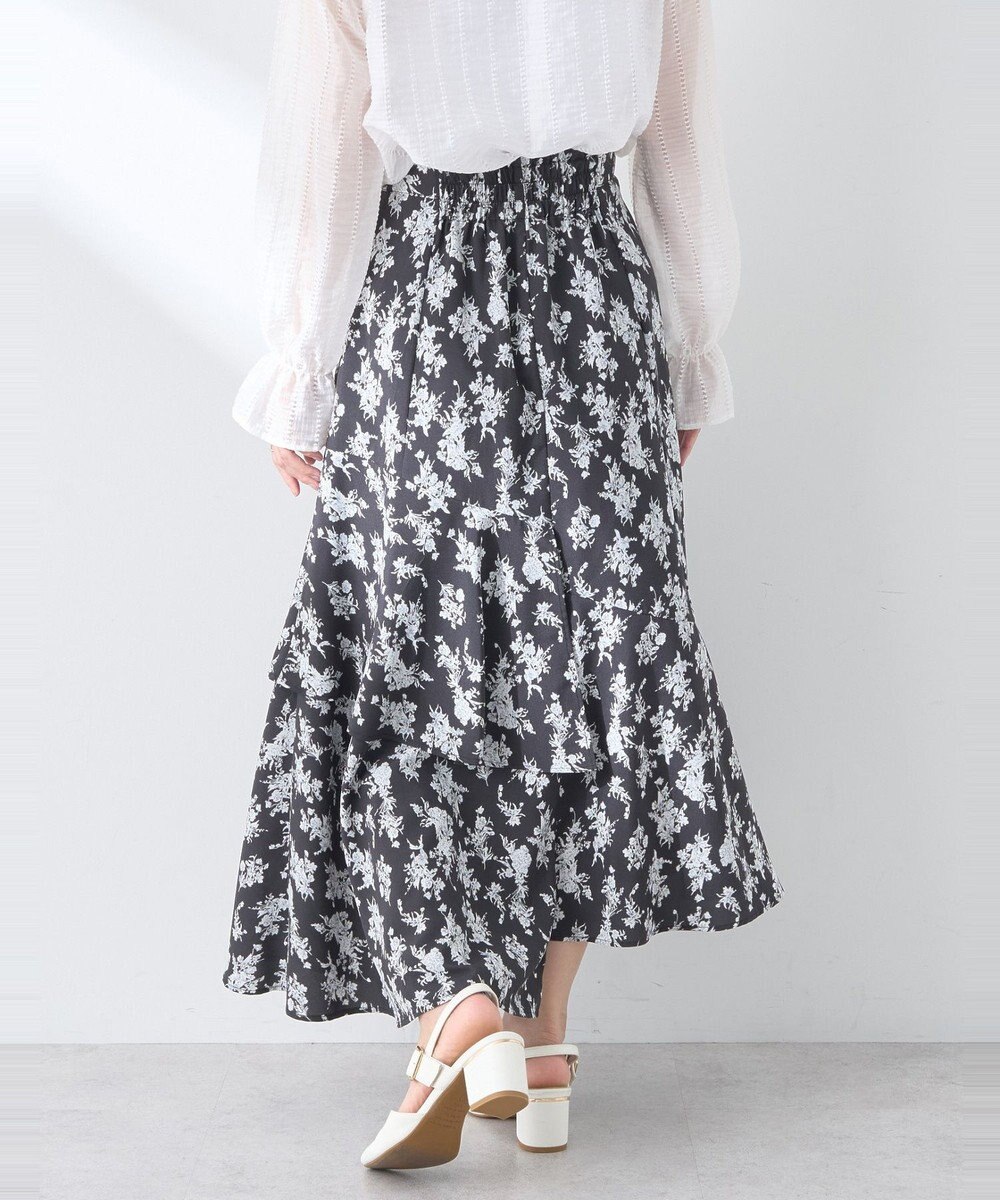 earth music&ecology フラワーアシメティアードスカート 