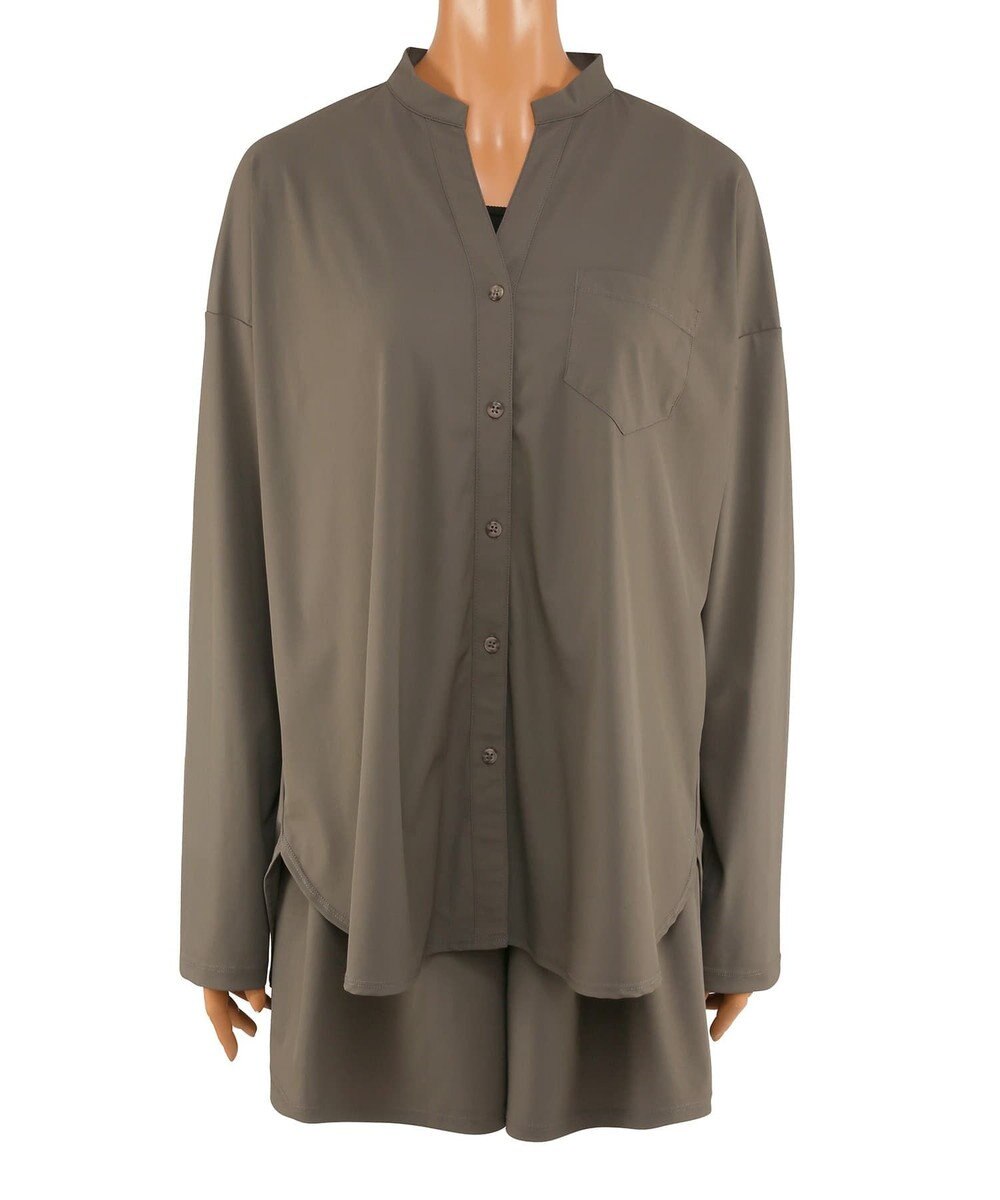 San-ai Resort（三愛水着楽園） ★新色ブラック×ライトグレー入荷【UPF50＋】シャツ・ショートパンツ付き４点セット　9M・11L　【San-ai Resort（サンアイリゾート）】 