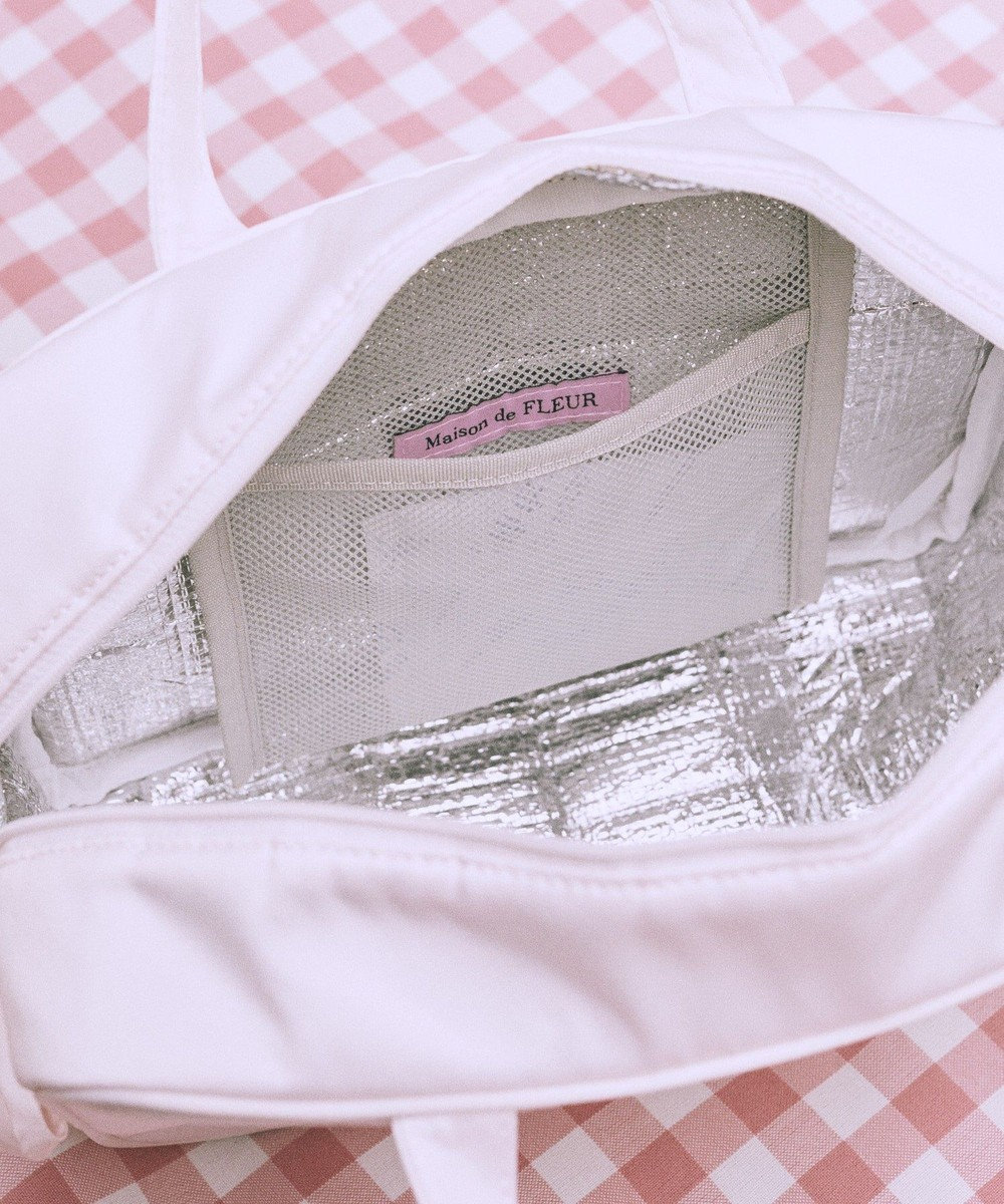 Maison de FLEUR 【保冷機能付き】サテンサイドリボン保冷バッグ 