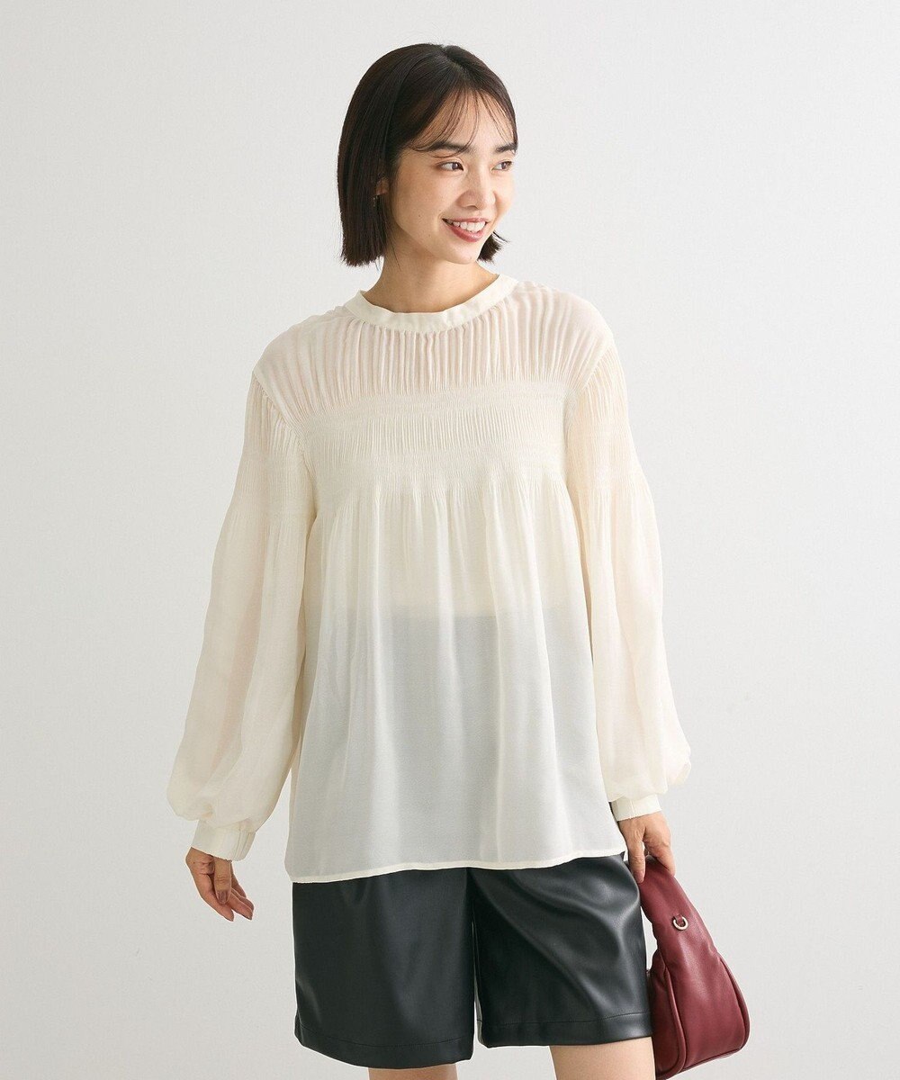 Green Parks マジョリカプリーツブラウス 