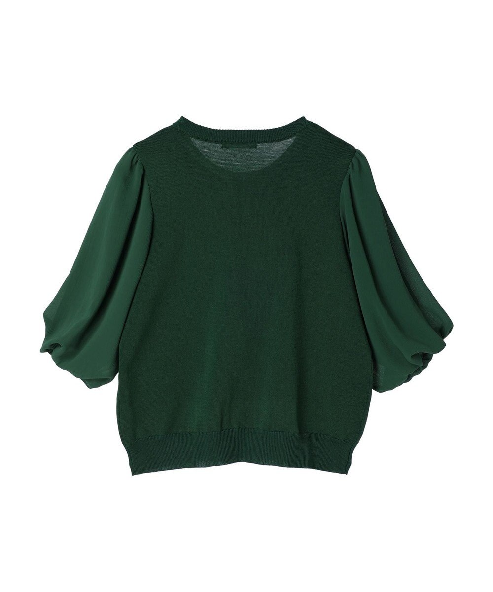 Green Parks 袖楊柳ドッキングニットプルオーバー 
