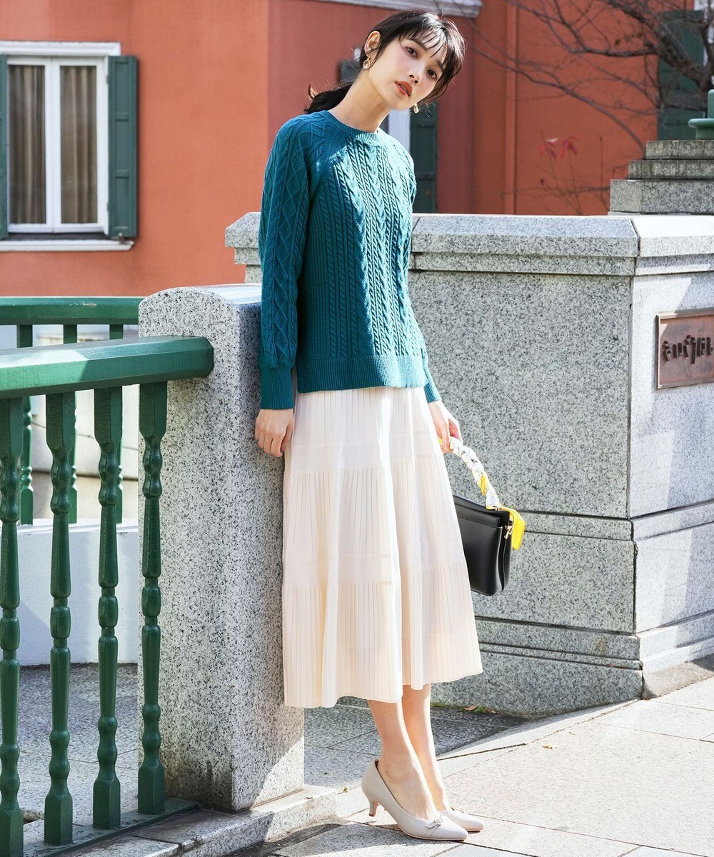 ANY SIS L プリーツ切替 スカート 