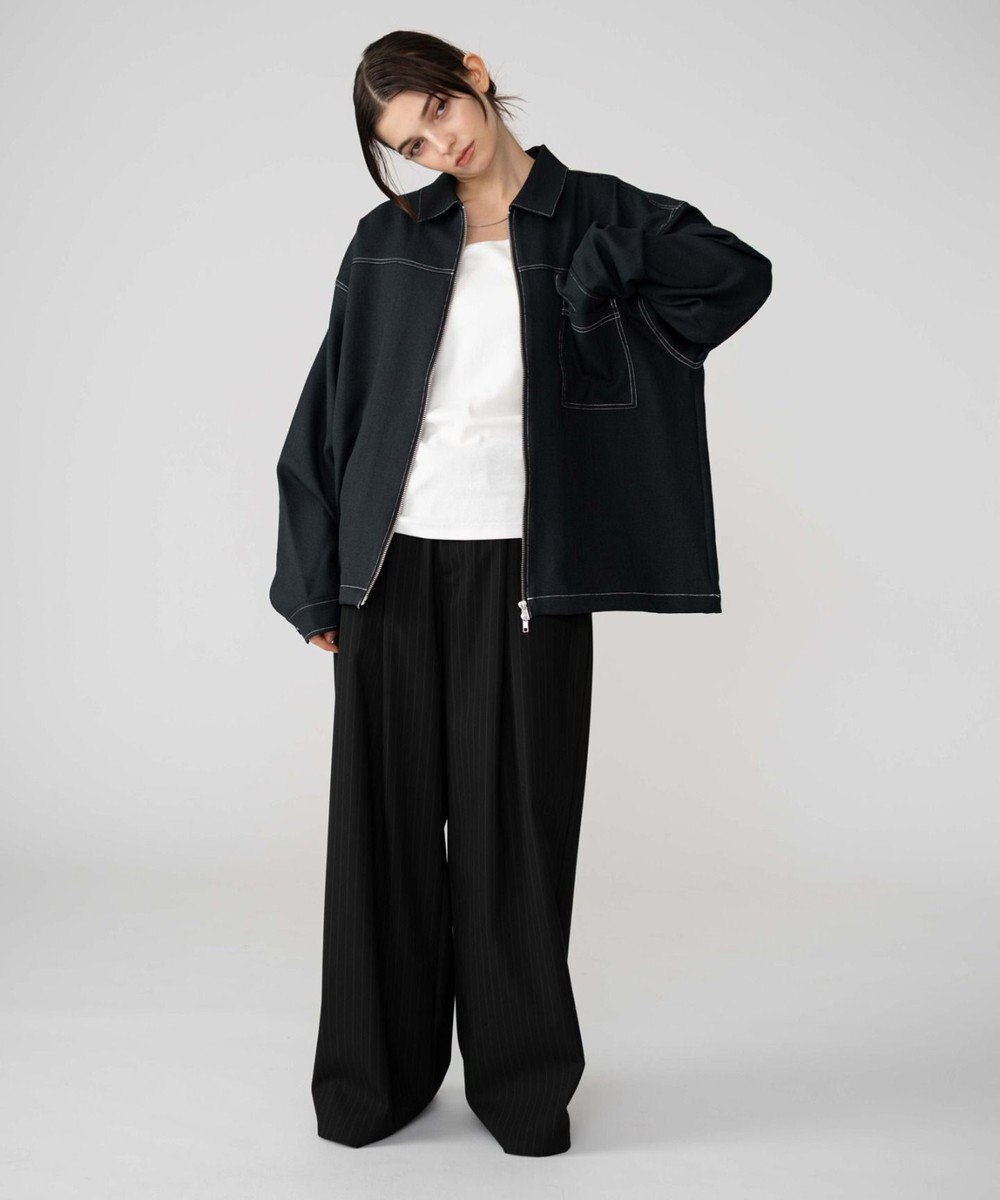 WEGO 【ユニセックス着用ITEM/MLサイズ展開】カラーステッチシャツジャケット 