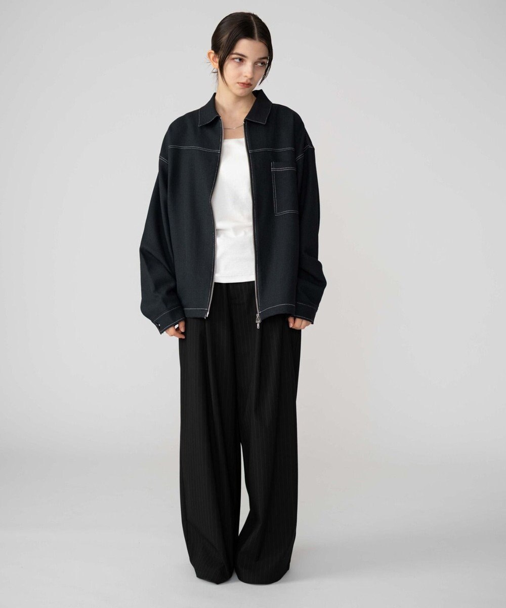 WEGO 【ユニセックス着用ITEM/MLサイズ展開】カラーステッチシャツジャケット 