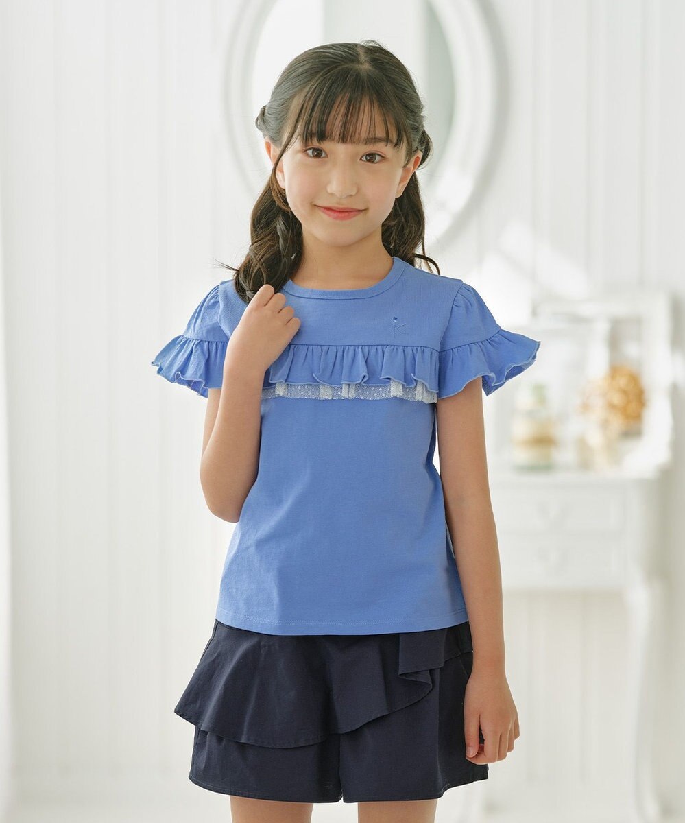 組曲 KIDS 【UVケア】【110-140㎝】フレアラッフル Tシャツ 