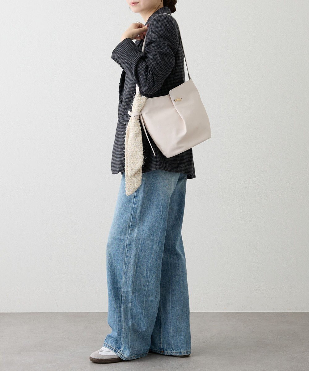 russet ツイードスカーフ付きレザー2WAYショルダーバッグ(CE-1632) 