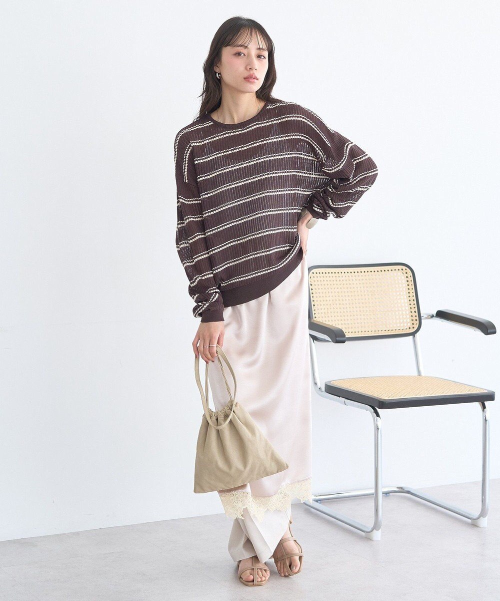 earth music&ecology サテンレーススカート 