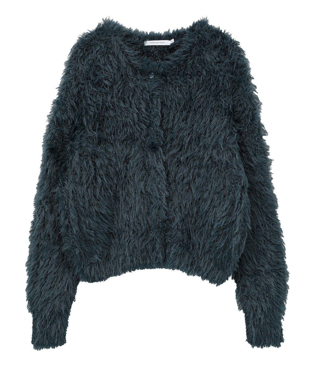 AMERICAN HOLIC シャギーニットクルーネックカーディガン 