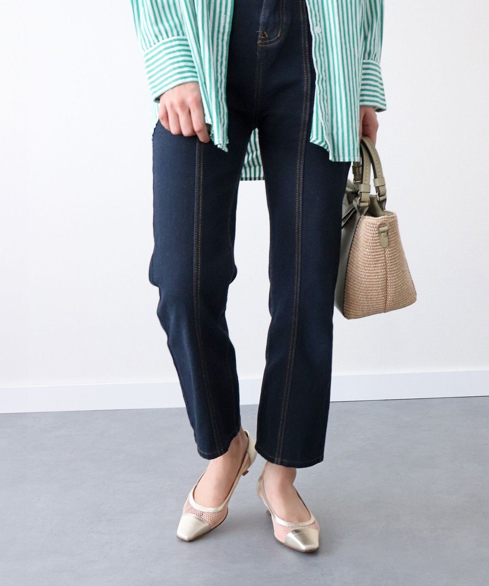 INTER-CHAUSSURES 【LORISTELLA】ラフィアコンビレザーハンドバッグ 