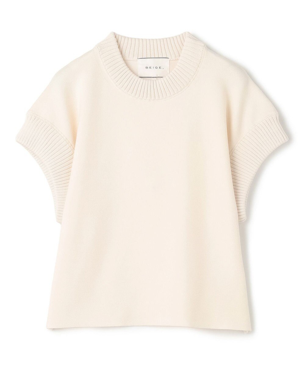 BEIGE， 【洗える・Oggi 11月号掲載】LAURA / ドライタッチ異素材リブニット 