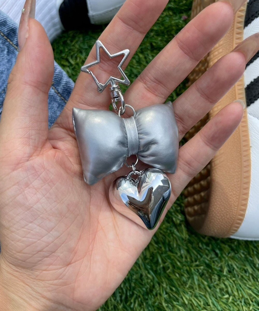 WEGO クッションリボンハートキーホルダー 