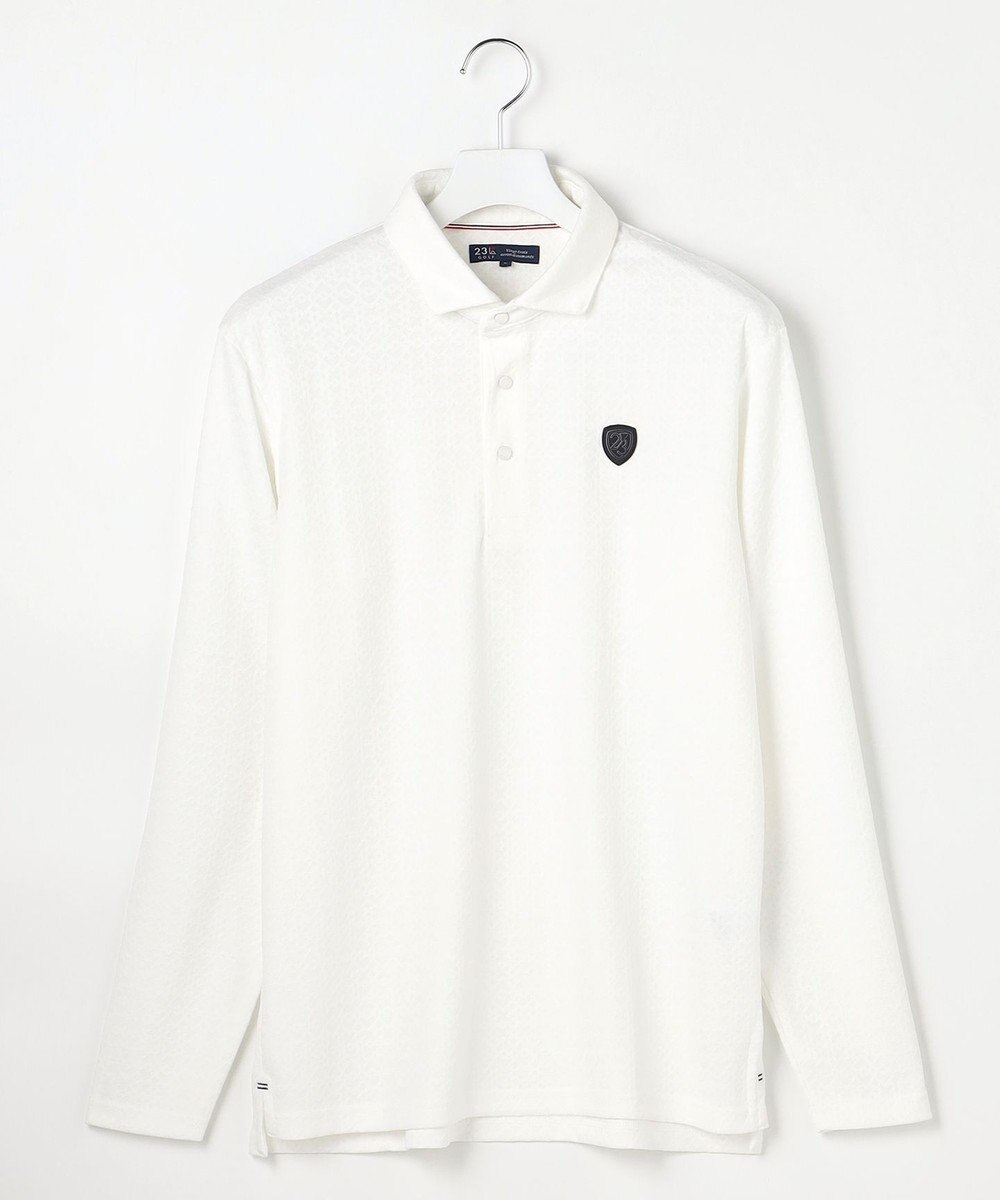 23区GOLF 【MEN】モノグラムジャガード長袖ポロシャツ 