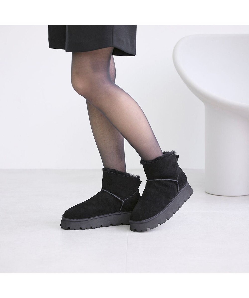 MODE ET JACOMO <carino>本革ムートンショートブーツ 