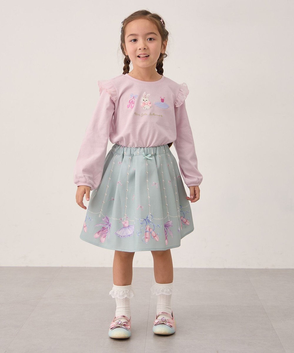 ANY KIDS おけいこモチーフ刺繍入り 長袖Tシャツ 