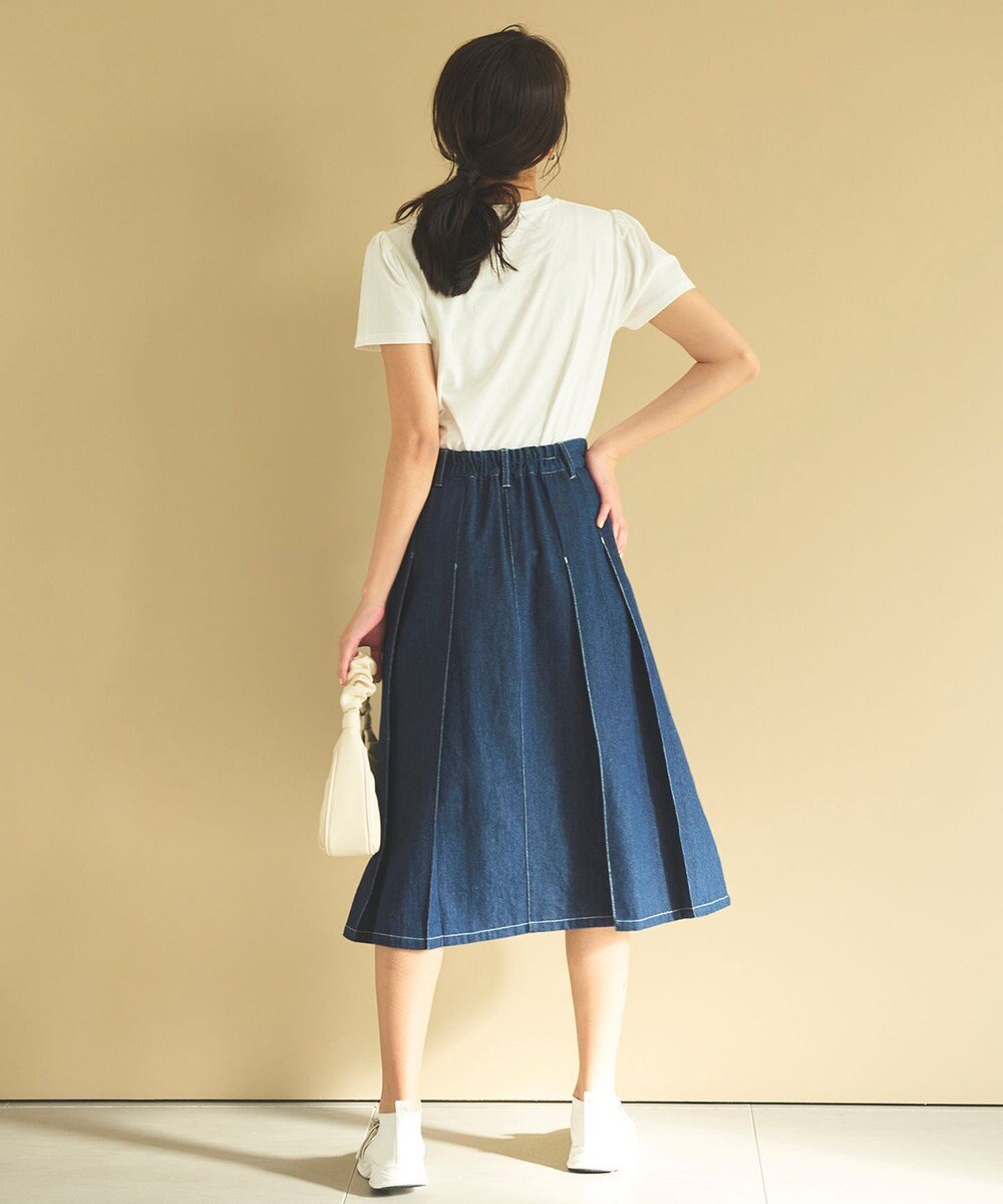 Feroux 【洗える】プリーツデニム スカート 
