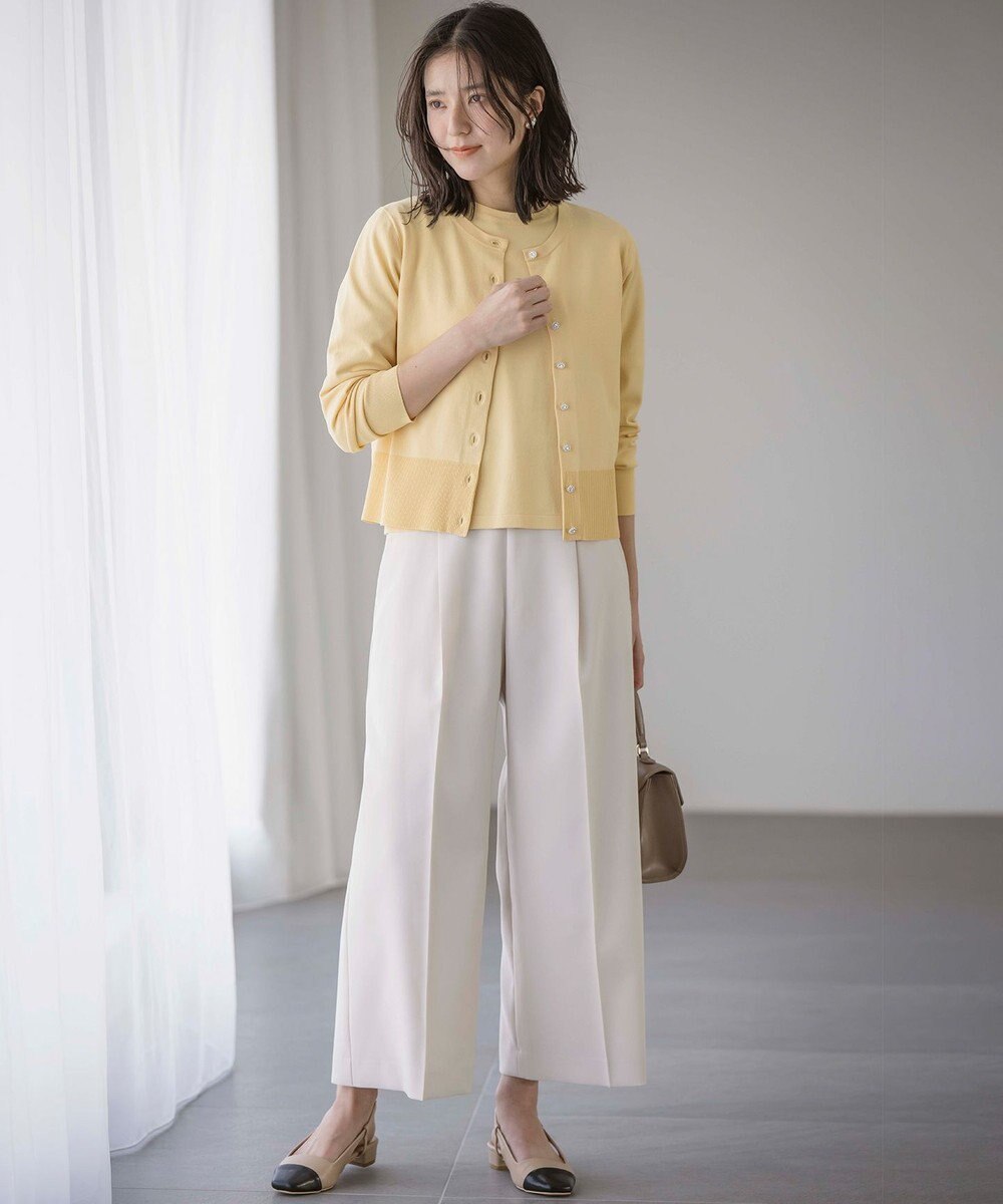 組曲 【美シルエット・ストレッチ・シワになりにくい】オシャクロス ガウチョパンツ 