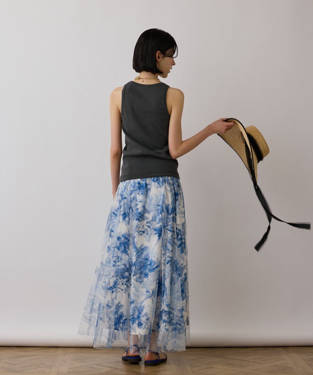 GRACE CONTINENTAL シャドーフラワープリントスカート 