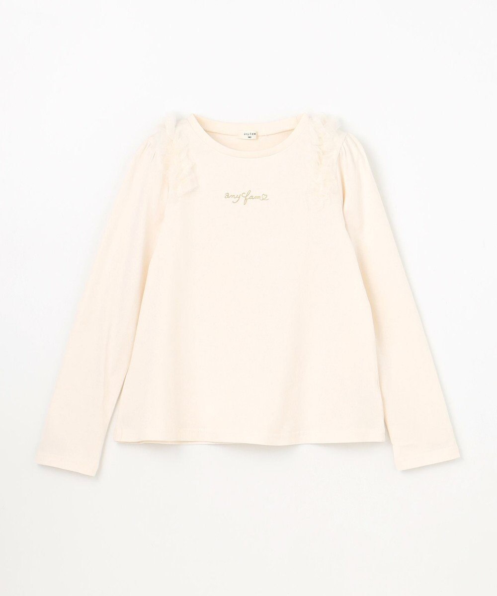ANY KIDS チュールフリル 長袖Tシャツ 