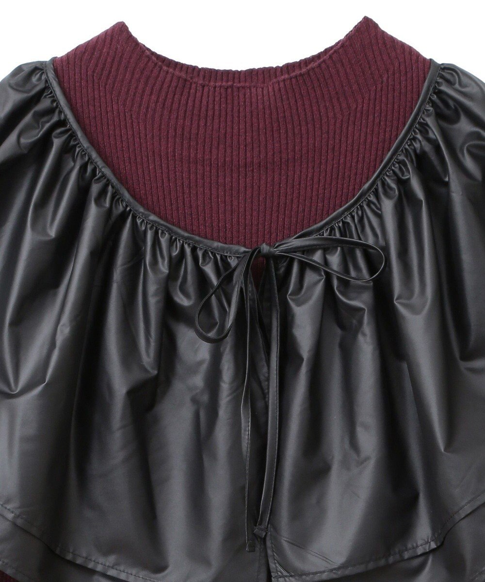 Green Parks フリルベルト付ニットワンピース 