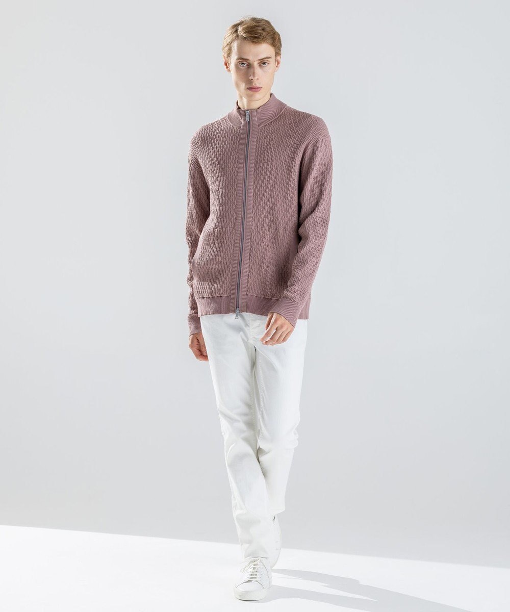 JOSEPH HOMME 【新柄】 ヴィスコースリンクス　ハイネックジップアップカーディガン 