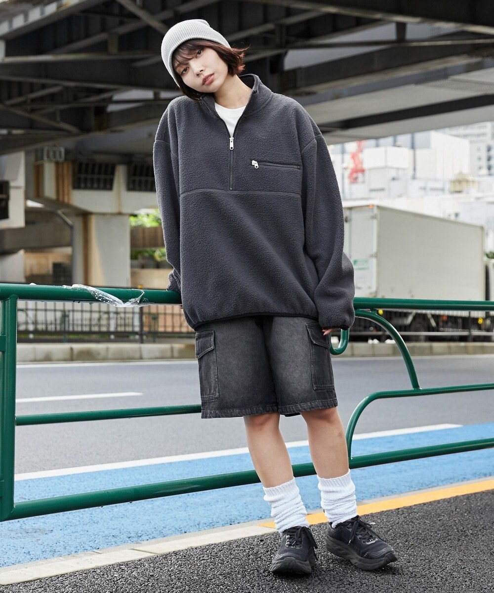 WEGO 【ユニセックス着用】フリース　ハーフZIPプルオーバー 