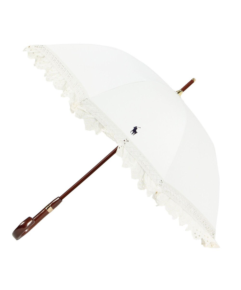 MOONBAT 【遮光/晴雨兼用日傘】POLO RALPH LAUREN(ポロ ラルフローレン) エンブフリル 長傘 遮熱 UV 