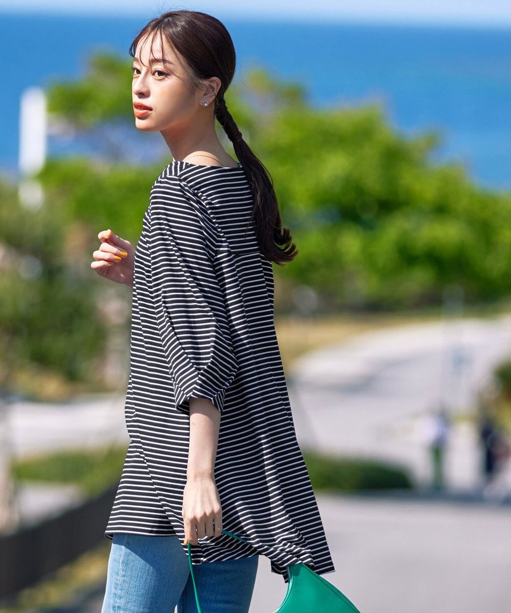 Tiaclasse L 【洗える】大人可愛いバックフレアカットチュニック 