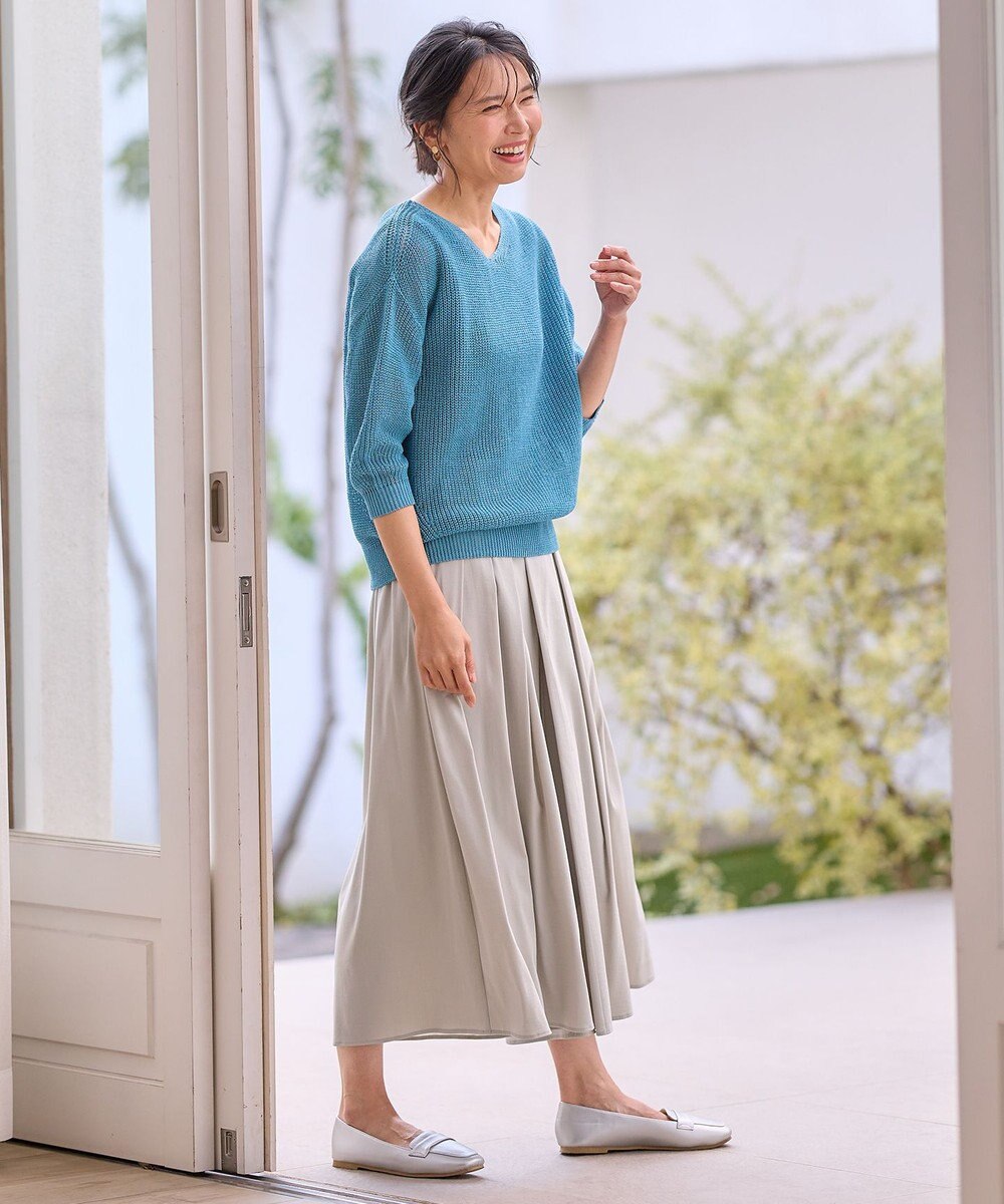 ANY L 【洗濯機可能/接触冷感/UVケア/イージーケア/ウエストゴム】清涼リラックススカーチョ 