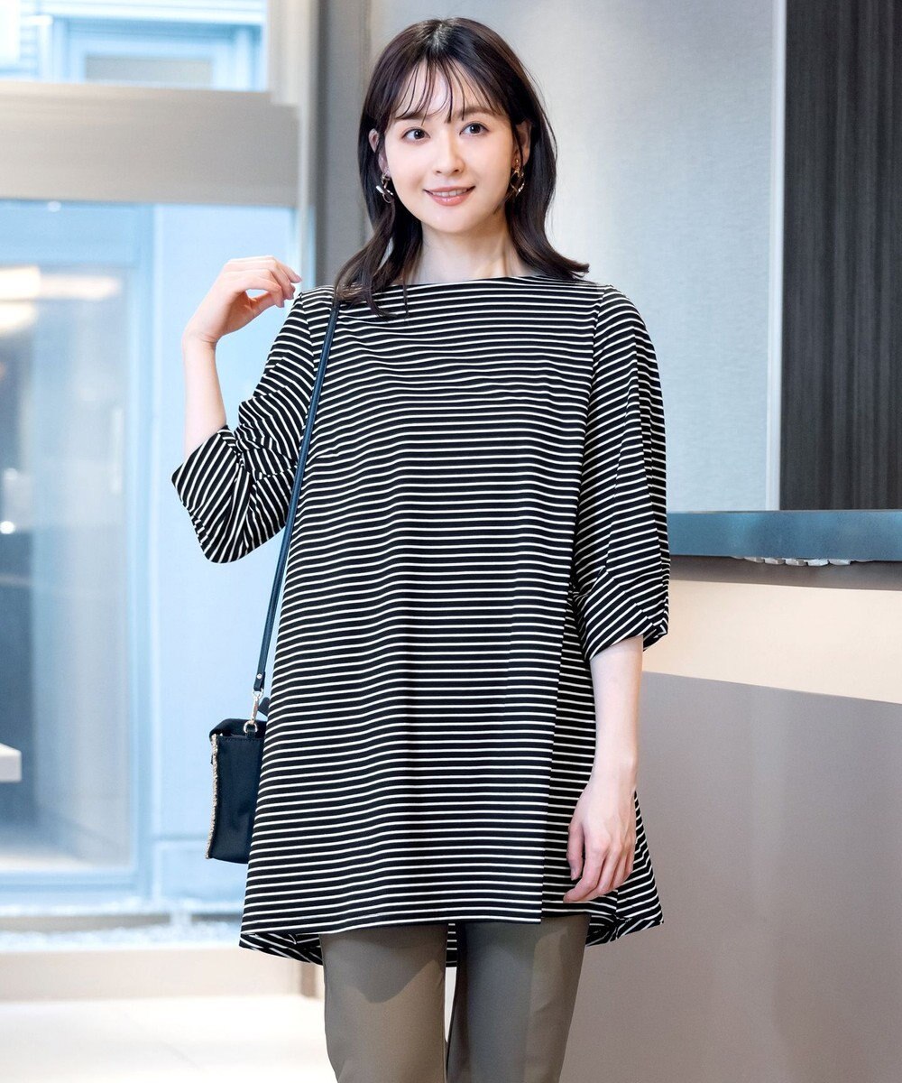 Tiaclasse L 【洗える】大人可愛いバックフレアカットチュニック 