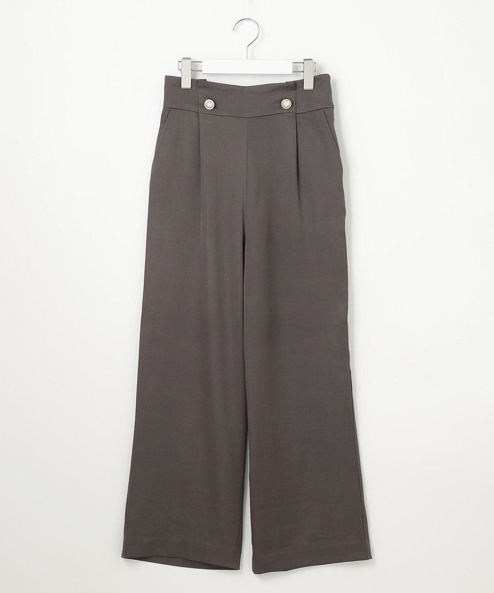 Feroux 【洗える】ウエストタックワイドパンツ 