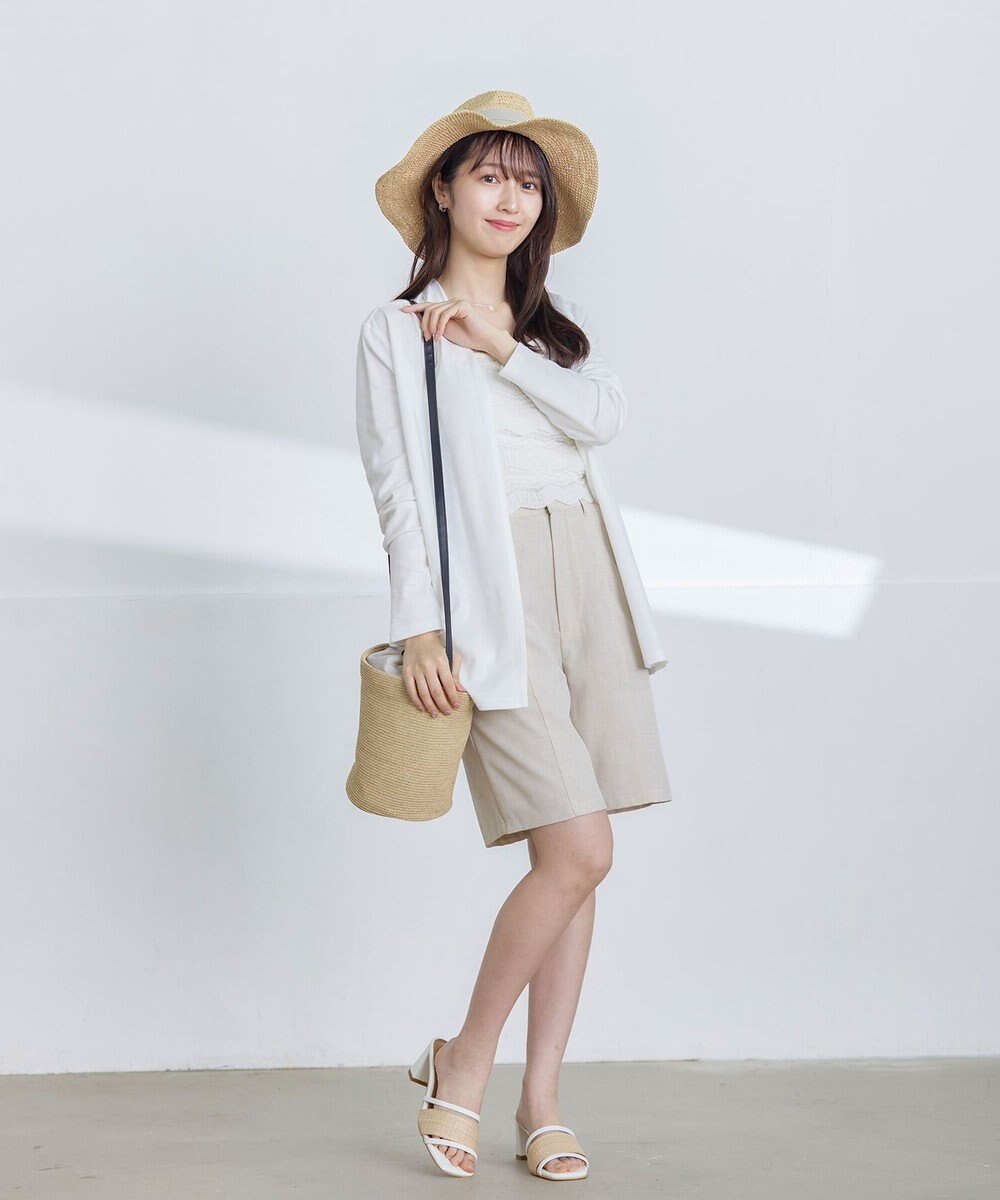 Tiaclasse 【洗える】スカラップニレースニットキャミソール 