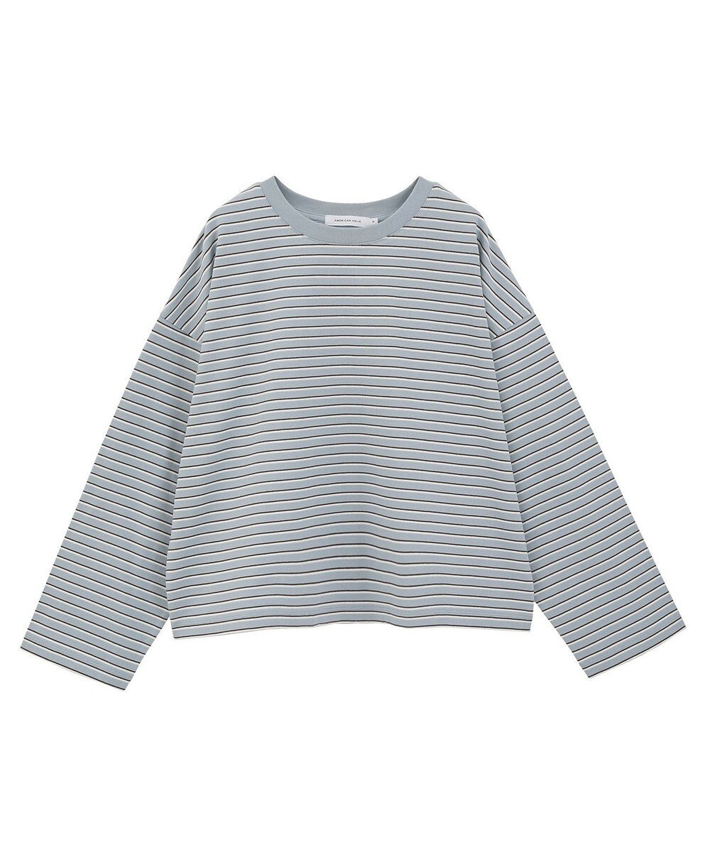 AMERICAN HOLIC カラーボーダークロップド丈プルオーバー 