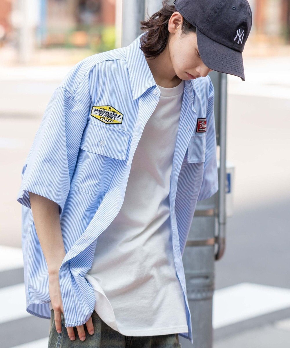 WEGO 【ユニセックス着用ITEM/MLサイズ展開】オックスフォードワッペンシャツ（SS） 