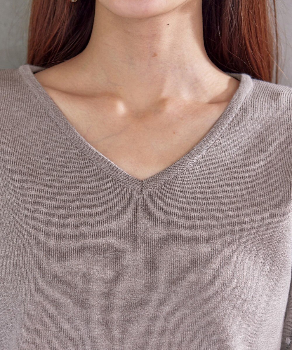 Tiaclasse L 【洗える】ドットチュールコンビニットトップス 