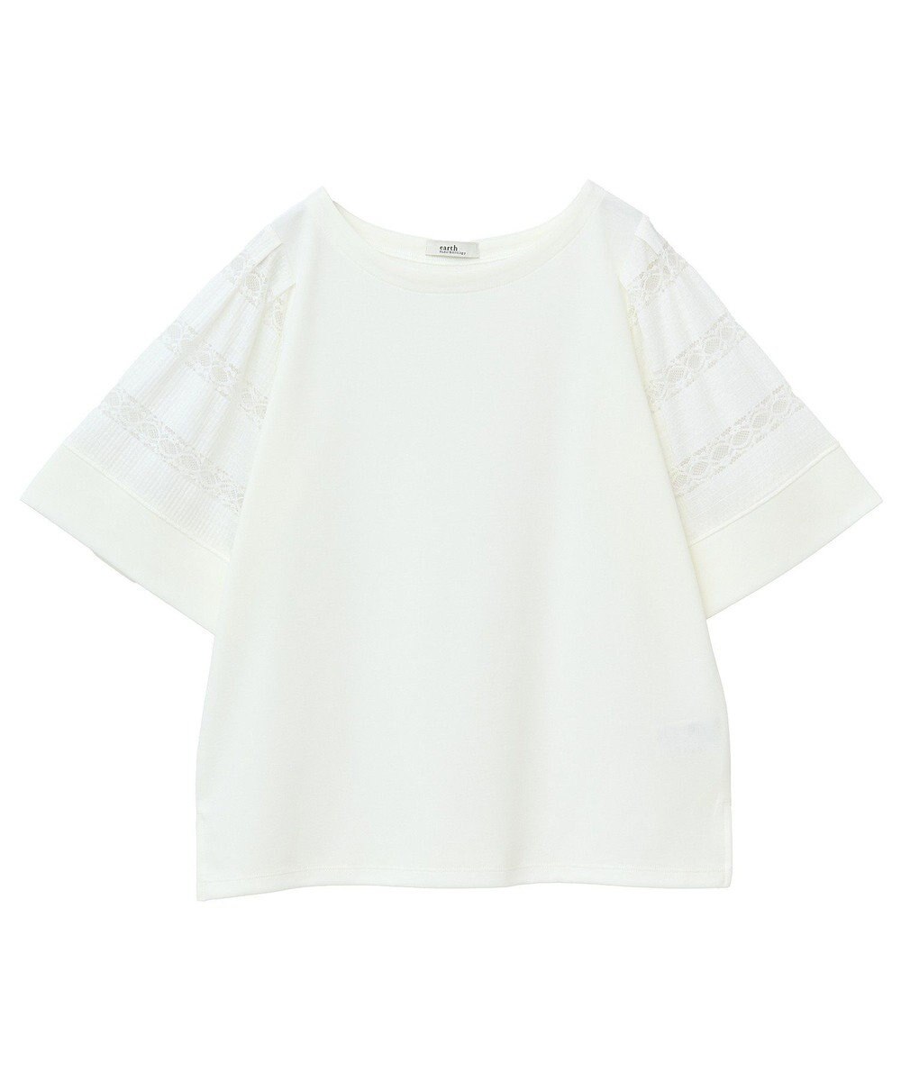 earth music&ecology フレア袖レースプルオーバー 