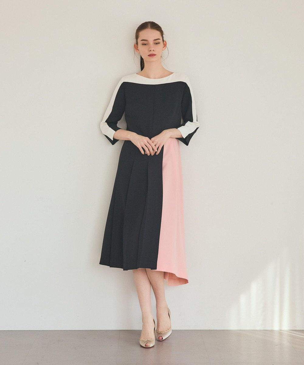 GRACE CONTINENTAL カラーブロックドレス 